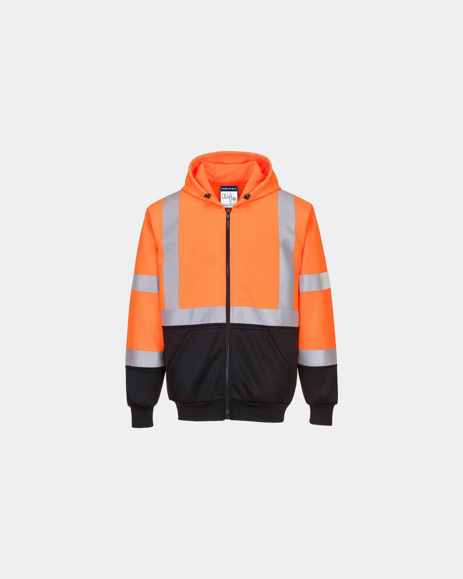 Sweat à capuche bicolore à personnaliser - Orange